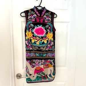 embroidered mini dress sz S